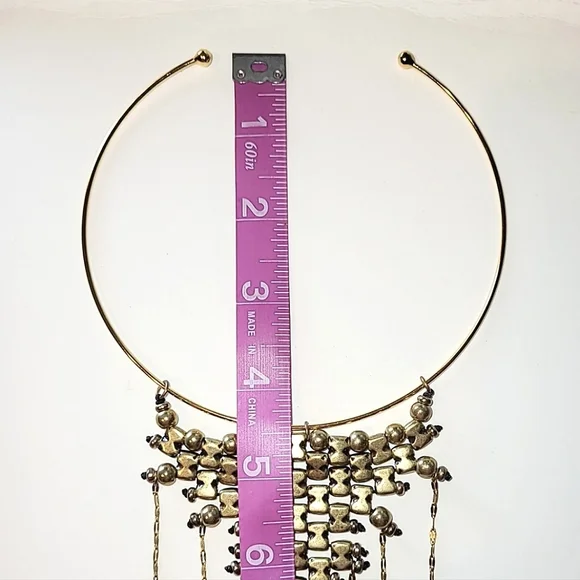 SOLD!!! ANTHROPOLOGIE PALMIRA BIB NECKLACE - GOLDTONE - Picture 6 of 9